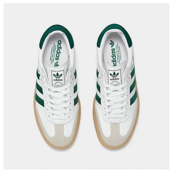 Adidas Originals Samba White and Green Sneakers - Picture 2 of 8